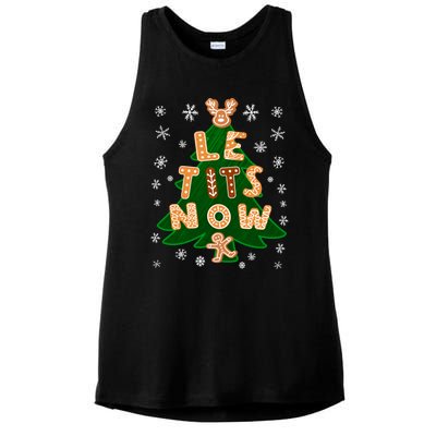 Le Tits Now Gift Let It Snow Gift Irony Christmas Gift Ladies PosiCharge Tri-Blend Wicking Tank