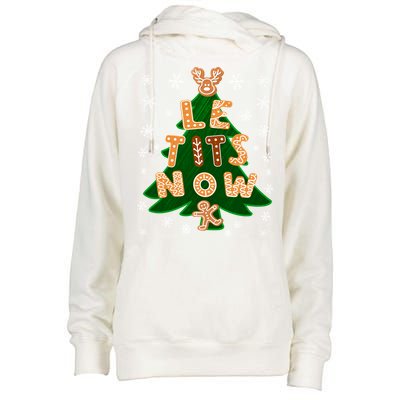 Le Tits Now Gift Let It Snow Gift Irony Christmas Gift Womens Funnel Neck Pullover Hood