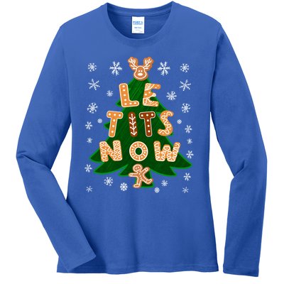 Le Tits Now Gift Let It Snow Gift Irony Christmas Gift Ladies Long Sleeve Shirt