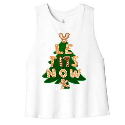 Le Tits Now Gift Let It Snow Gift Irony Christmas Gift Women's Racerback Cropped Tank