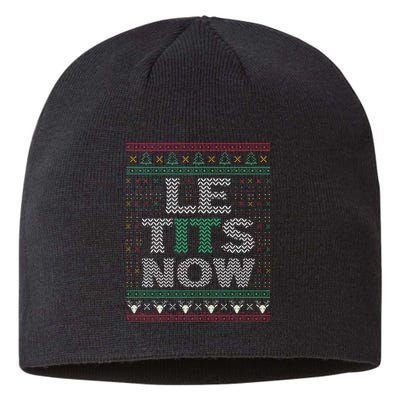 Le Tits Now Christmas Let It Snow Ugly Sweater Funny Party Sustainable Beanie