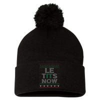 Le Tits Now Christmas Let It Snow Ugly Sweater Funny Party Pom Pom 12in Knit Beanie