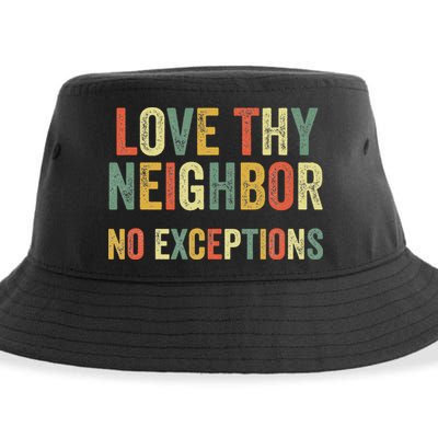 Love Thy Neighbors No Exceptions Jesus Bible Verse Sustainable Bucket Hat