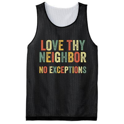 Love Thy Neighbors No Exceptions Jesus Bible Verse Mesh Reversible Basketball Jersey Tank