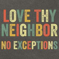 Love Thy Neighbors No Exceptions Jesus Bible Verse Cotton Canvas Backpack