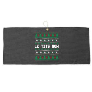 Le Tits Now Ugly Christmas Sweater Let It Snow Gift Large Microfiber Waffle Golf Towel