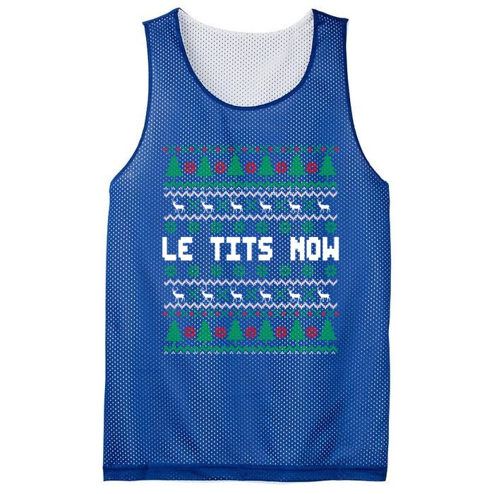 Le Tits Now Ugly Christmas Sweater Let It Snow Gift Mesh Reversible Basketball Jersey Tank