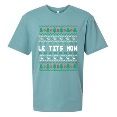 Le Tits Now Ugly Christmas Sweater Let It Snow Gift Sueded Cloud Jersey T-Shirt