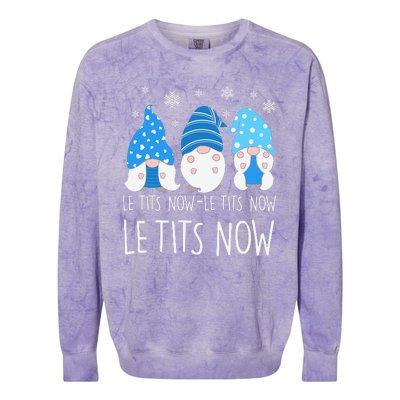 Le Tits Now Christmas Let It Snow Ugly Sweater Funny Party Colorblast Crewneck Sweatshirt