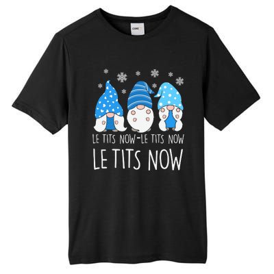 Le Tits Now Christmas Let It Snow Ugly Sweater Funny Party Tall Fusion ChromaSoft Performance T-Shirt