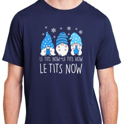 Le Tits Now Christmas Let It Snow Ugly Sweater Funny Party Adult ChromaSoft Performance T-Shirt