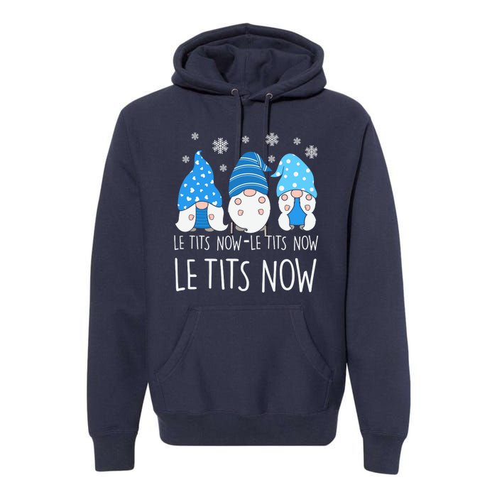 Le Tits Now Christmas Let It Snow Ugly Sweater Funny Party Premium Hoodie