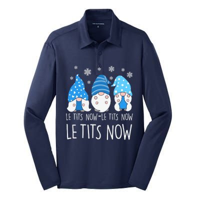 Le Tits Now Christmas Let It Snow Ugly Sweater Funny Party Silk Touch Performance Long Sleeve Polo