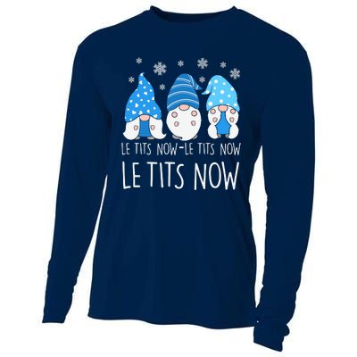 Le Tits Now Christmas Let It Snow Ugly Sweater Funny Party Cooling Performance Long Sleeve Crew