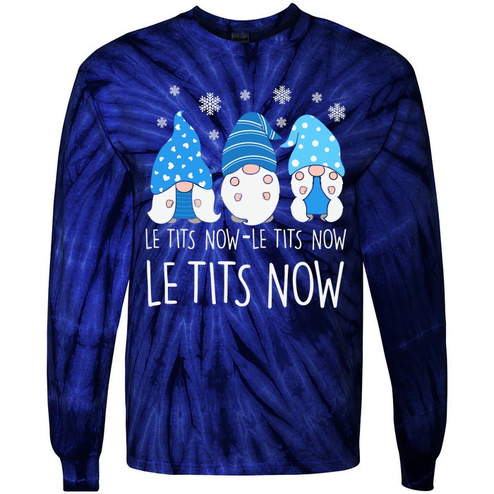 Le Tits Now Christmas Let It Snow Ugly Sweater Funny Party Tie-Dye Long Sleeve Shirt