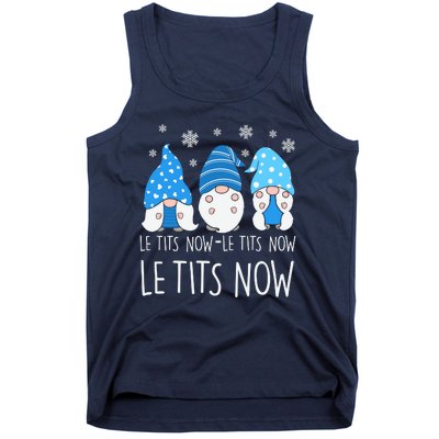 Le Tits Now Christmas Let It Snow Ugly Sweater Funny Party Tank Top