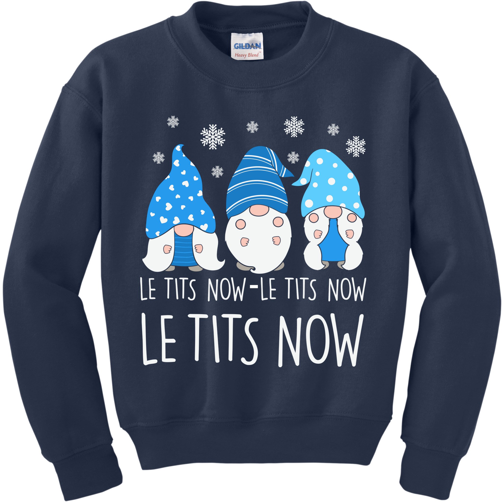 Le Tits Now Christmas Let It Snow Ugly Sweater Funny Party Kids Sweatshirt
