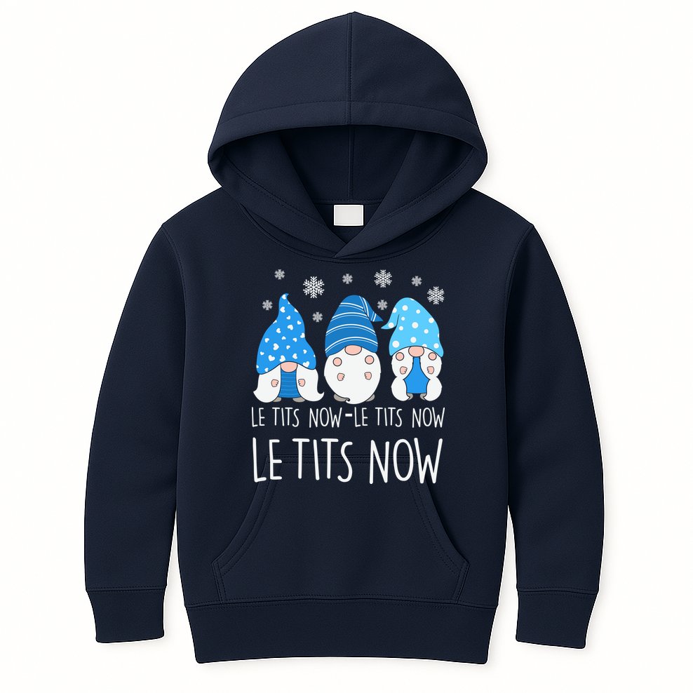 Le Tits Now Christmas Let It Snow Ugly Sweater Funny Party Kids Hoodie