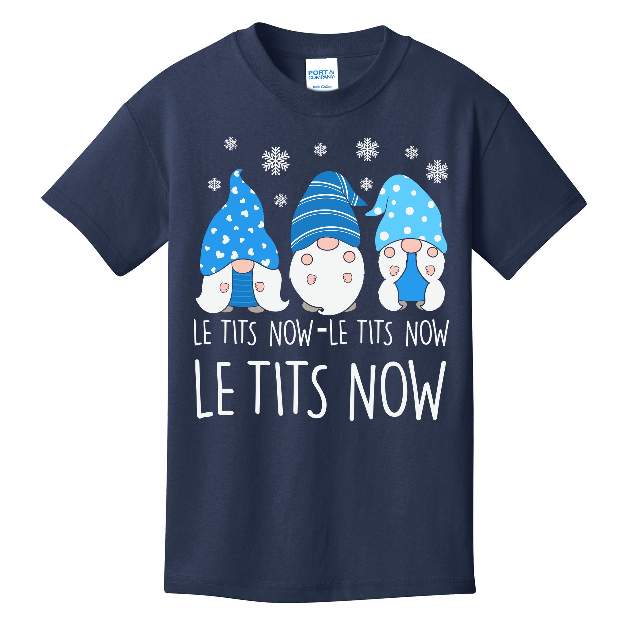 Le Tits Now Christmas Let It Snow Ugly Sweater Funny Party Kids T-Shirt