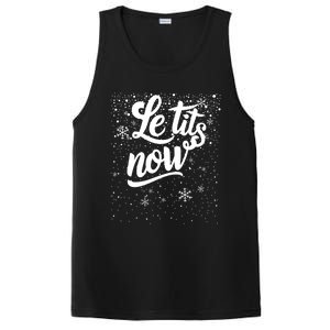 Le Tits Now Swooshed Text Design Christmas Xmas Adults Humor Great Gift PosiCharge Competitor Tank