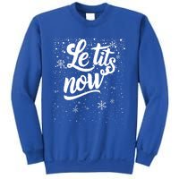 Le Tits Now Swooshed Text Design Christmas Xmas Adults Humor Great Gift Sweatshirt