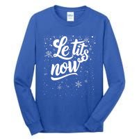 Le Tits Now Swooshed Text Design Christmas Xmas Adults Humor Great Gift Tall Long Sleeve T-Shirt