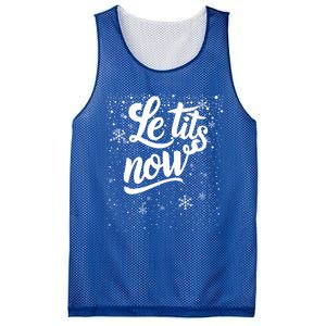 Le Tits Now Swooshed Text Design Christmas Xmas Adults Humor Great Gift Mesh Reversible Basketball Jersey Tank