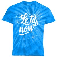 Le Tits Now Swooshed Text Design Christmas Xmas Adults Humor Great Gift Kids Tie-Dye T-Shirt