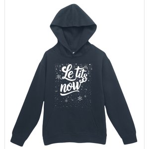 Le Tits Now Swooshed Text Design Christmas Xmas Adults Humor Great Gift Urban Pullover Hoodie