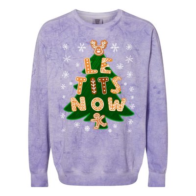 Le Tits Now Let It Snow Humor Christmas Funny Gift Colorblast Crewneck Sweatshirt