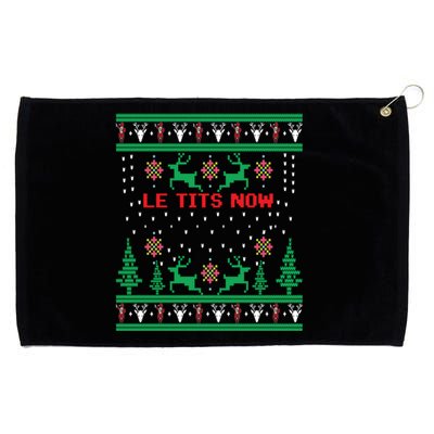 Le Tits Now Christmas Let It Snow Ugly Sweater Party Gift Grommeted Golf Towel