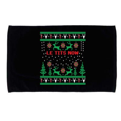 Le Tits Now Christmas Let It Snow Ugly Sweater Party Gift Microfiber Hand Towel