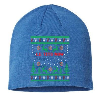 Le Tits Now Christmas Let It Snow Ugly Sweater Party Gift Sustainable Beanie