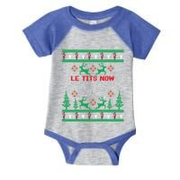 Le Tits Now Christmas Let It Snow Ugly Sweater Party Gift Infant Baby Jersey Bodysuit