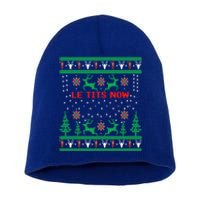 Le Tits Now Christmas Let It Snow Ugly Sweater Party Gift Short Acrylic Beanie