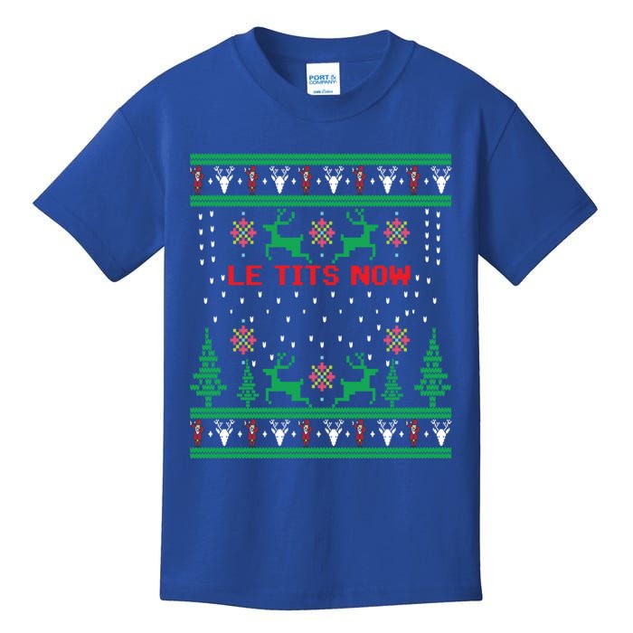 Le Tits Now Christmas Let It Snow Ugly Sweater Party Gift Kids T-Shirt