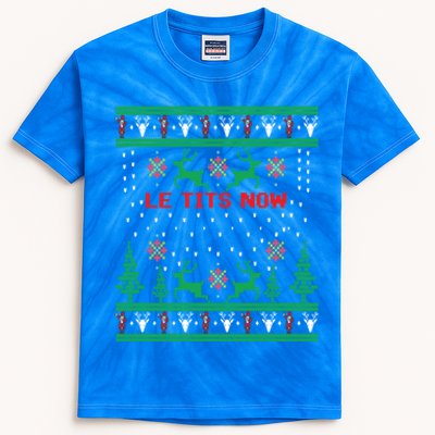 Le Tits Now Christmas Let It Snow Ugly Sweater Party Gift Kids Tie-Dye T-Shirt