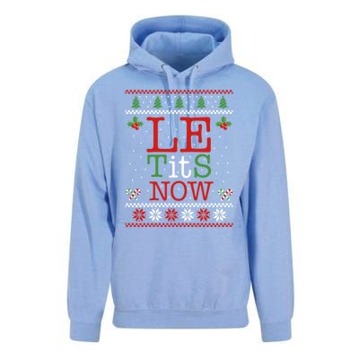 Le Tits Now Christmas Let It Snow Ugly Sweater Funny Xmas Gift Unisex Surf Hoodie