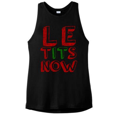 Le Tits Now Funny Christmas Jumper With Let Is Snow Slogan Gift Ladies PosiCharge Tri-Blend Wicking Tank