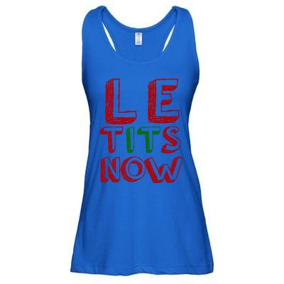 Le Tits Now Funny Christmas Jumper With Let Is Snow Slogan Gift Ladies Essential Flowy Tank