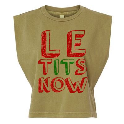 Le Tits Now Funny Christmas Jumper With Let Is Snow Slogan Gift Garment-Dyed Women's Muscle Tee