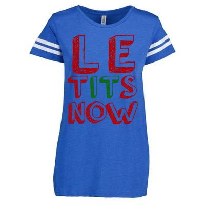 Le Tits Now Funny Christmas Jumper With Let Is Snow Slogan Gift Enza Ladies Jersey Football T-Shirt