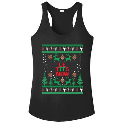 Le Tits Now Christmas Let It Snow Ugly Sweater Party Gift Ladies PosiCharge Competitor Racerback Tank