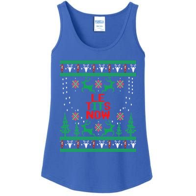 Le Tits Now Christmas Let It Snow Ugly Sweater Party Gift Ladies Essential Tank