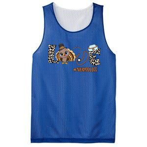 Love Turkey Nurse Life Leopard Nursing Thanksgiving Gift Mesh Reversible Basketball Jersey Tank