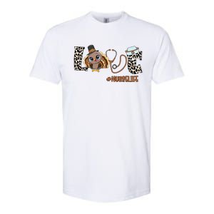 Love Turkey Nurse Life Leopard Nursing Thanksgiving Gift Softstyle CVC T-Shirt