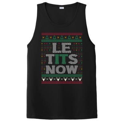 Le Tits Now Christmas Let It Snow Ugly Sweater Funny Party Great Gift PosiCharge Competitor Tank