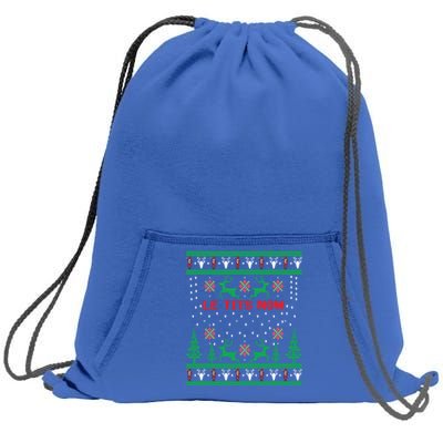 Le Tits Now Christmas Let It Snow Ugly Sweater Party Great Gift Sweatshirt Cinch Pack Bag