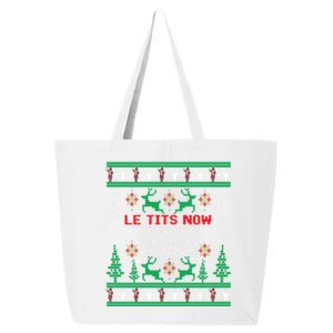 Le Tits Now Christmas Let It Snow Ugly Sweater Party Great Gift 25L Jumbo Tote