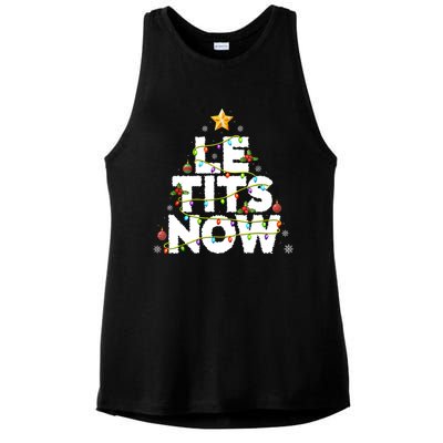 Le Tits Now Christmas Let It Snow Xmas Party Essential Ladies PosiCharge Tri-Blend Wicking Tank